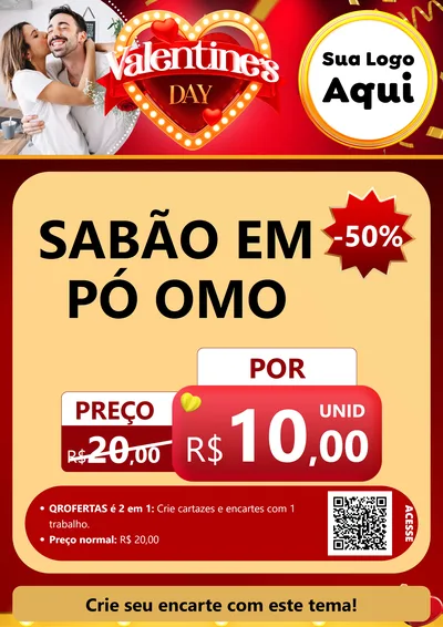 Modelo de Cartaz para Cartaz A4 Vertical com o tema Valentine's Day para Produtos de Limpeza