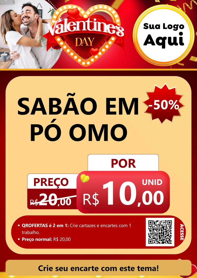 Modelo de Cartaz para Cartaz A4 Vertical com o tema Valentine's Day para Produtos de Limpeza