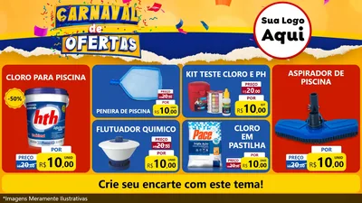 Modelo de TV para TV Horizontal com o tema Carnaval de Ofertas para Produtos para Piscina