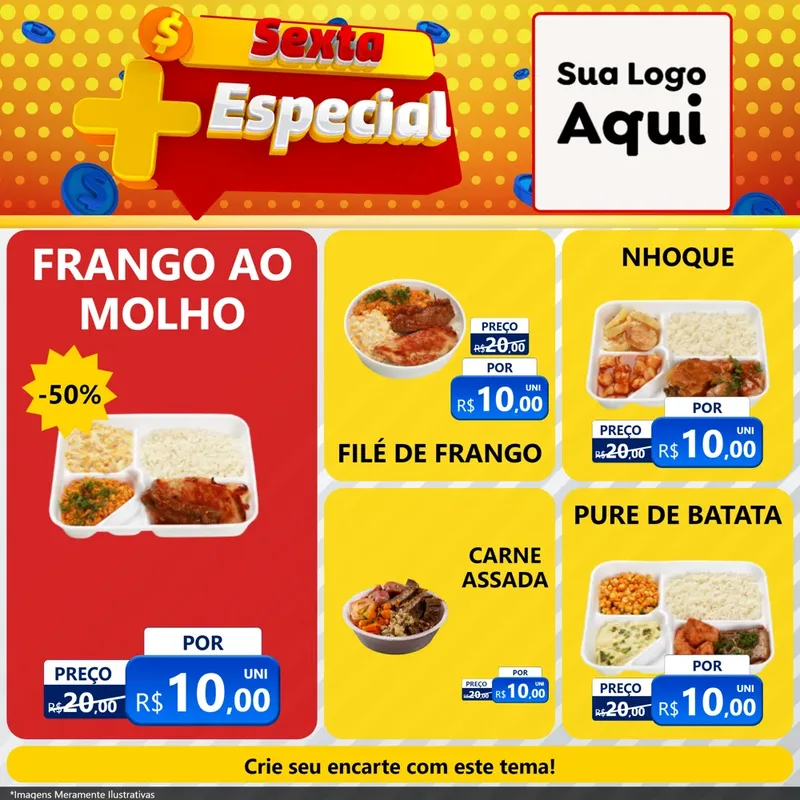 Modelo de Rede Social para Feed Facebook com o tema Sexta Mais Especial para Restaurante
