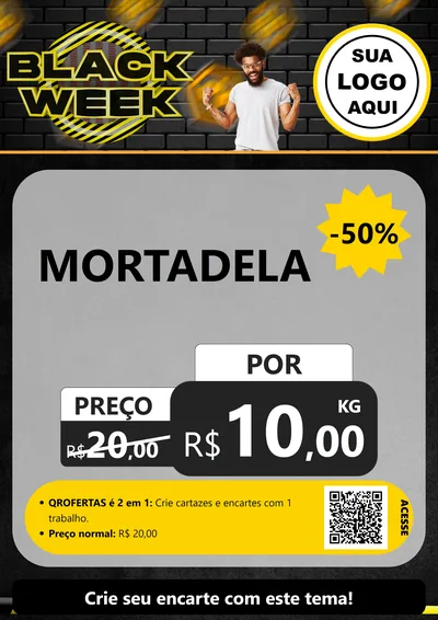 Modelo de Cartaz para Cartaz A4 Vertical com o tema Black Week para Frios e Laticínios