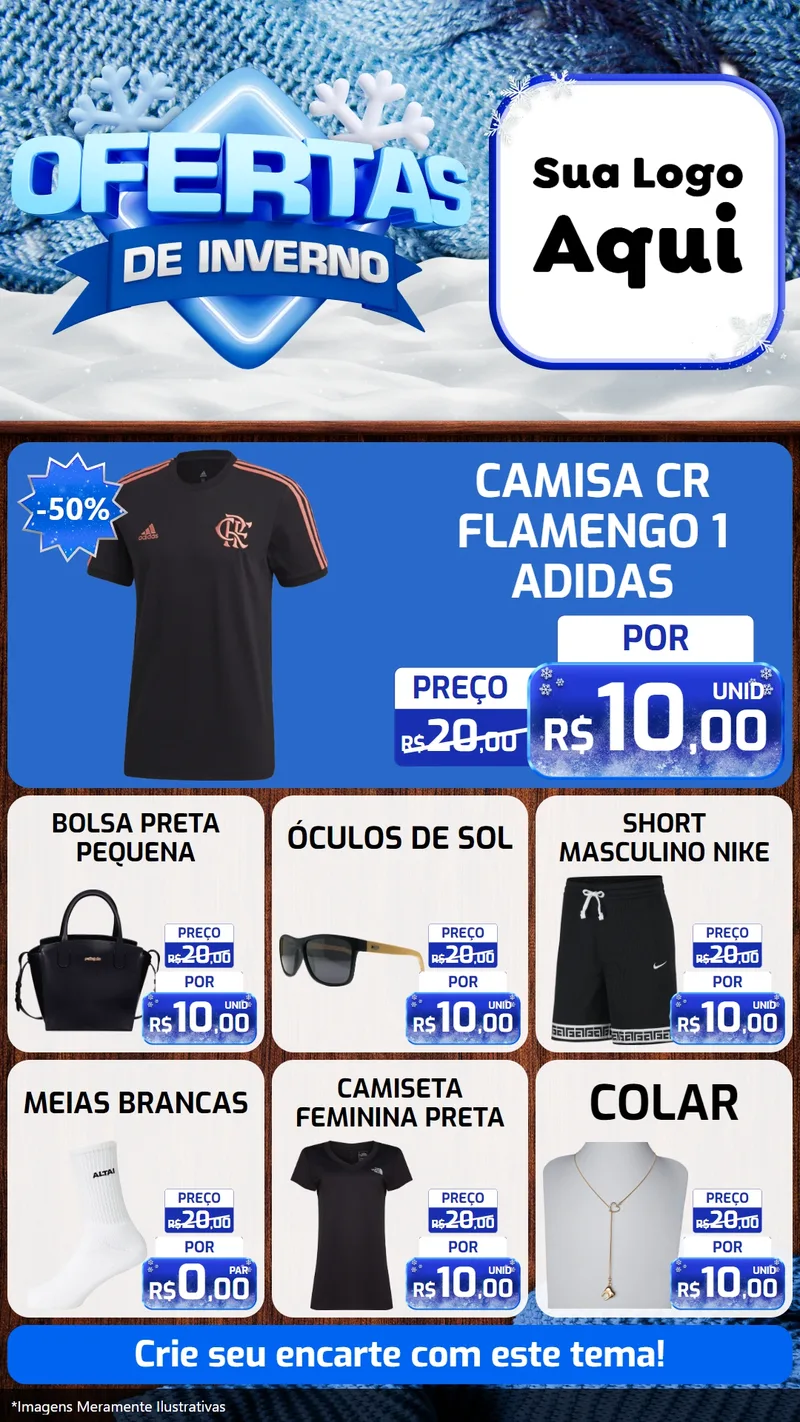 Modelo de Rede Social para Stories com o tema Ofertas de Inverno para Roupas e acessórios