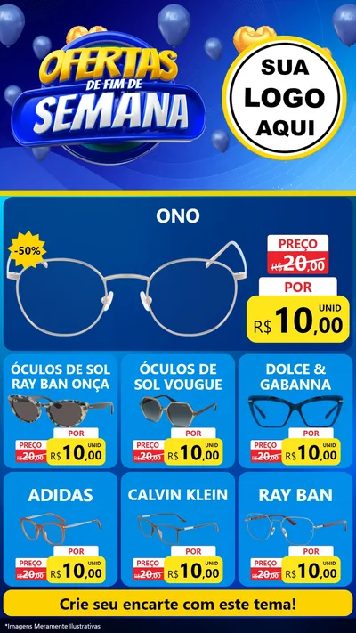 Modelo de Rede Social para Stories com o tema Ofertas de Fim de Semana para Óticas