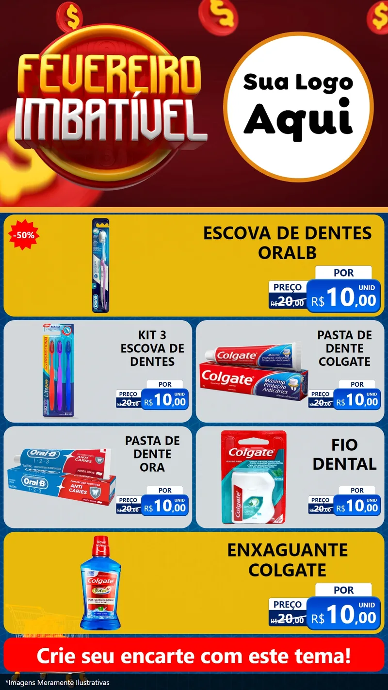 Modelo de TV para TV Vertical com o tema Fevereiro Imbatível para Higiene Pessoal