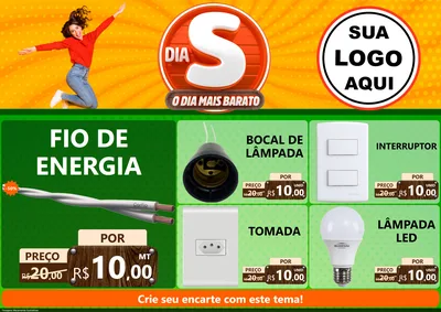 Modelo de Encarte para Encarte A4 Horizontal com o tema Dia S - O Dia Mais Barato para Materiais Elétricos