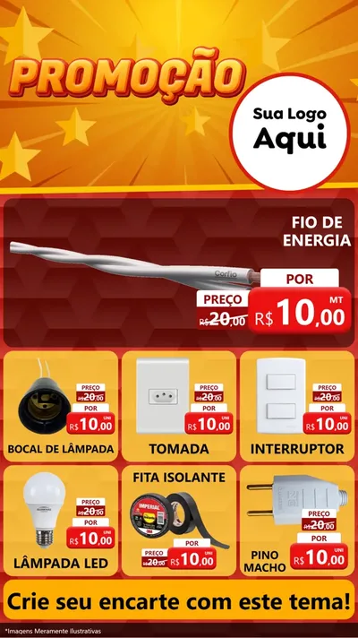 Modelo de Rede Social para Stories com o tema Promoção para Materiais Elétricos