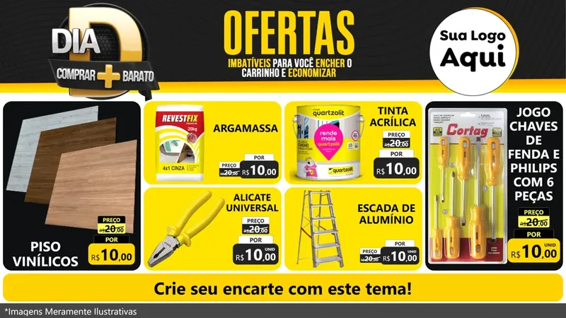 Modelo de TV para TV Horizontal com o tema Dia D Mais Economia para Material para Construção