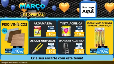 Modelo de TV para TV Horizontal com o tema Março de Ofertas para Material para Construção
