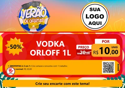 Modelo de Cartaz para Cartaz A4 Horizontal com o tema Verão de Ofertas para Distribuidora de bebidas