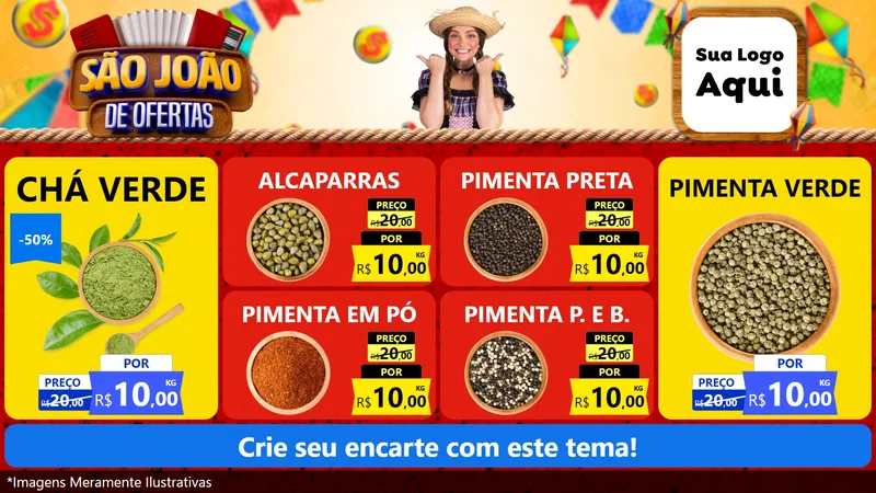 Modelo de TV para TV Horizontal com o tema São João de Ofertas para Produtos Naturais