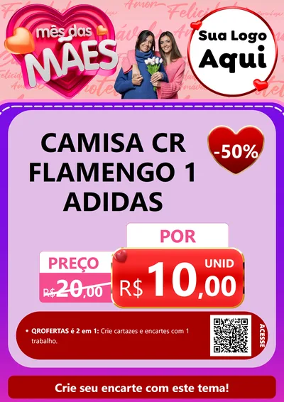 Modelo de Cartaz para Cartaz A4 Vertical com o tema Mês Das Mães para Roupas e acessórios