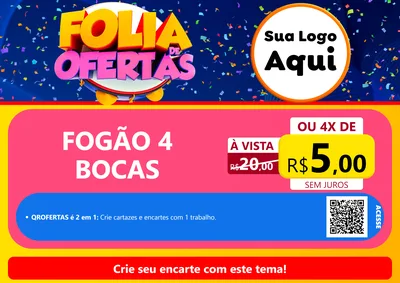 Modelo de Cartaz para Cartaz A4 Horizontal com o tema Folia de Ofertas para Móveis e Eletro