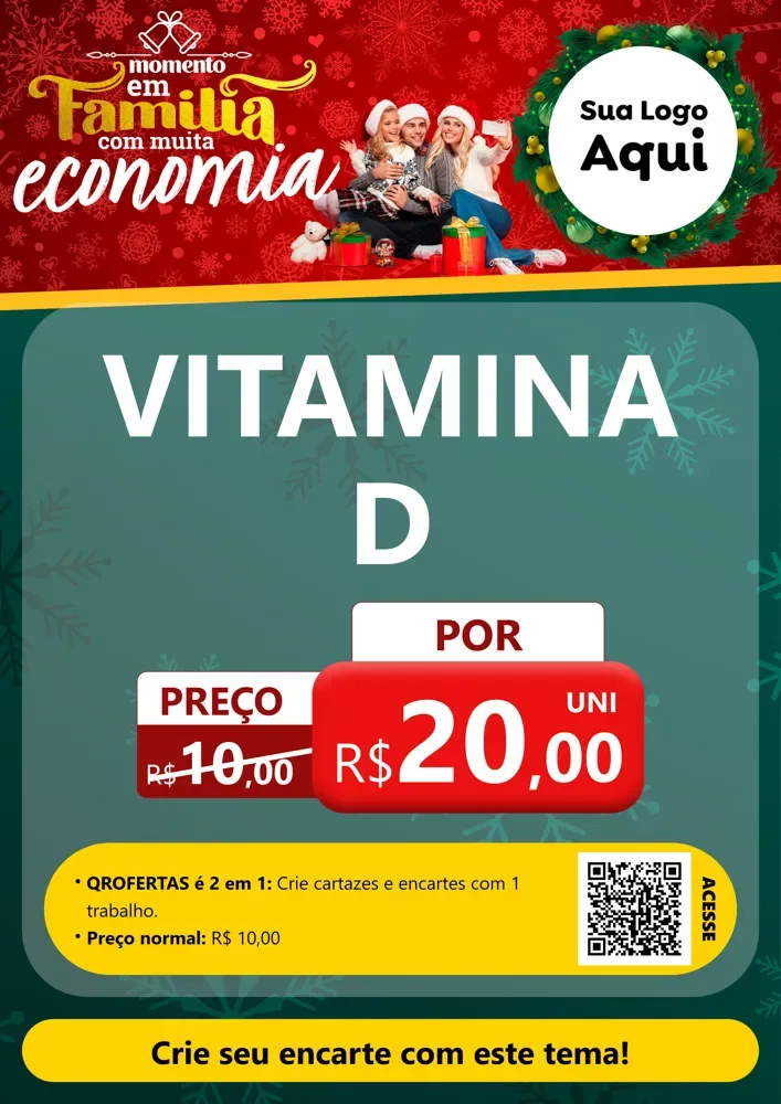 Modelo de Cartaz para Cartaz A4 Vertical com o tema Momento em Família (Natal) para Farmácia