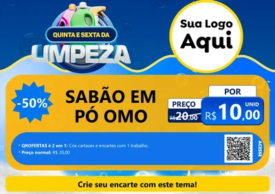 Modelo de Cartaz para Cartaz A4 Horizontal com o tema Quinta e Sexta da Limpeza para Produtos de Limpeza