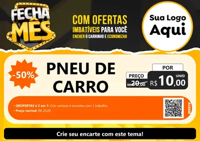 Modelo de Cartaz para Cartaz A4 Horizontal com o tema Fecha Mês para Auto peças