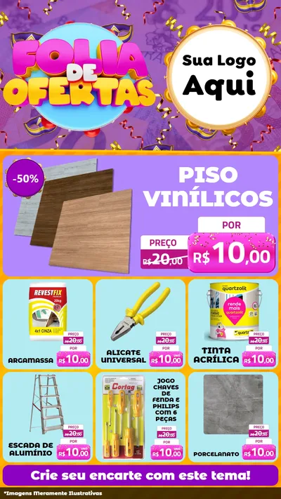 Modelo de Rede Social para Stories com o tema Folia de Ofertas para Material para Construção