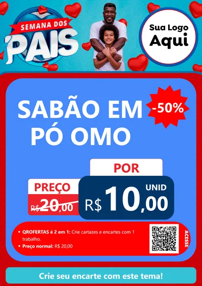 Modelo de Cartaz para Cartaz A4 Vertical com o tema Semana Dos Pais para Produtos de Limpeza