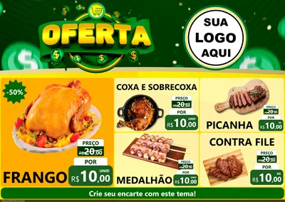 Modelo de Encarte para Encarte A4 Horizontal com o tema Oferta para Assados