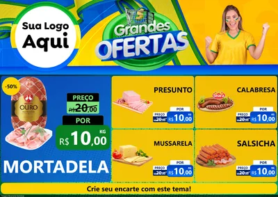 Modelo de Encarte para Encarte A4 Horizontal com o tema Grandes Ofertas para Frios e Laticínios