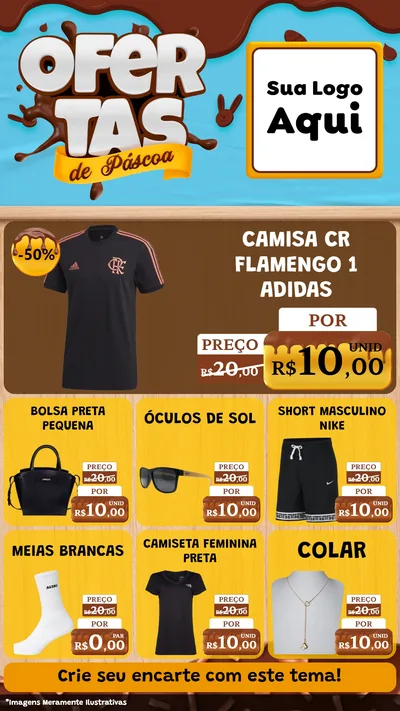 Modelo de Rede Social para Stories com o tema Ofertas de Páscoa para Roupas e acessórios