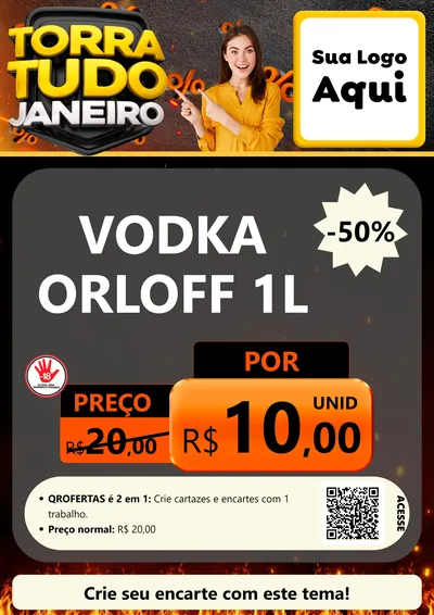 Modelo de Cartaz para Cartaz A4 Vertical com o tema Torra Tudo Janeiro para Distribuidora de bebidas