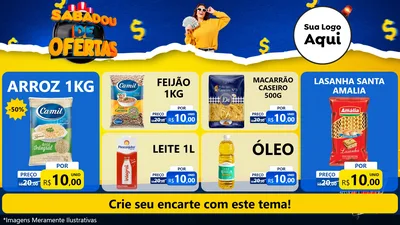 Modelo de TV para TV Horizontal com o tema Sabadou de Ofertas para Supermercado