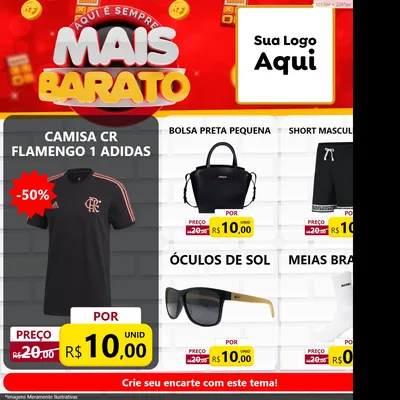 Modelo de Rede Social para Feed Facebook com o tema Mais Barato para Roupas e acessórios