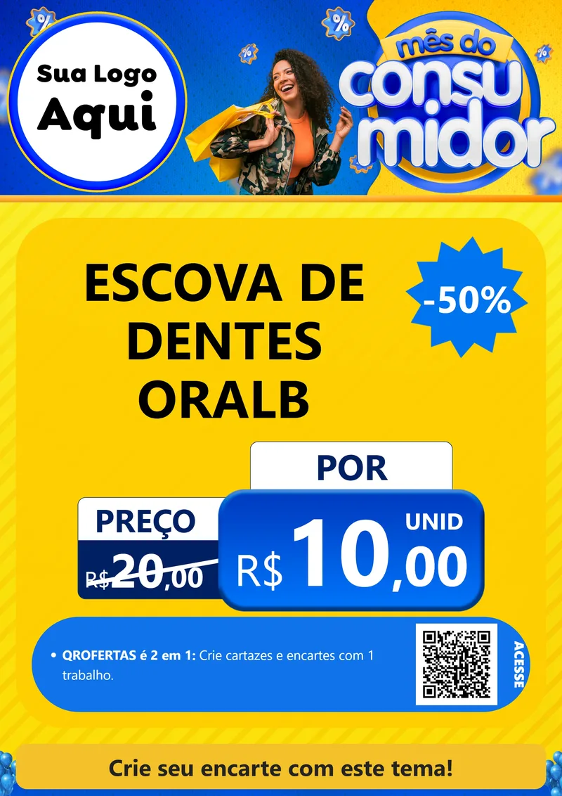 Modelo de Cartaz para Cartaz A4 Vertical com o tema Mês do Consumidor para Higiene Pessoal