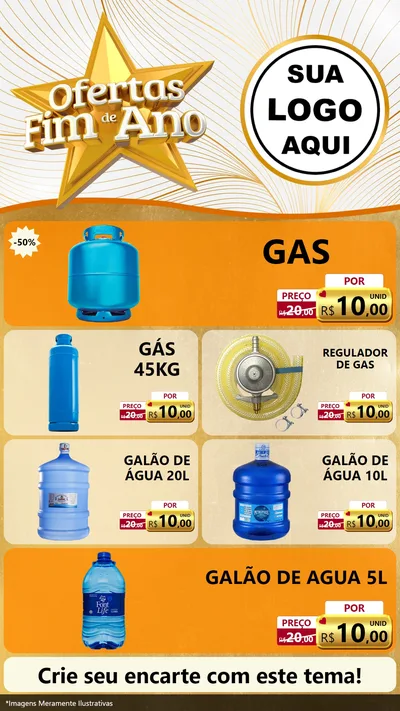 Modelo de TV para TV Vertical com o tema Ofertas Fim de Ano para Água e gás