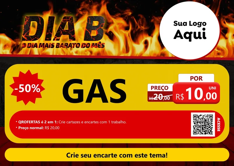 Modelo de Cartaz para Cartaz A4 Horizontal com o tema Dia B para Água e gás