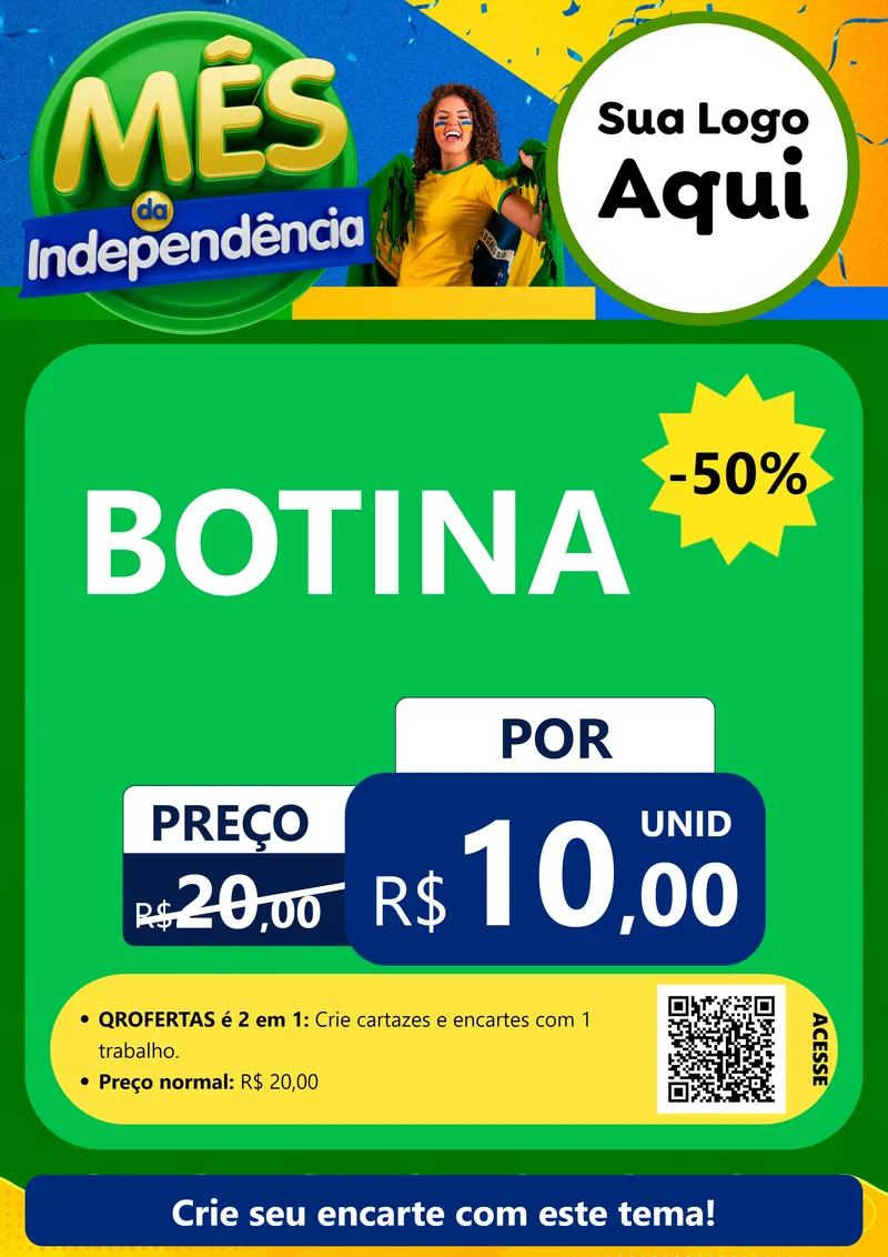 Modelo de Cartaz para Cartaz A4 Vertical com o tema Mês da Independência para Agropecuária