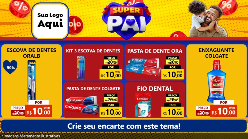 Modelo de TV para TV Horizontal com o tema Super Pai para Higiene Pessoal