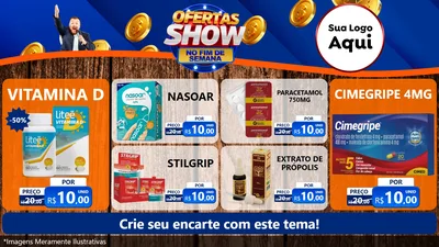 Modelo de TV para TV Horizontal com o tema Ofertas Show No Fim De Semana para Farmácia