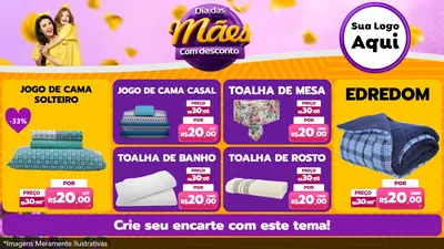 Modelo de TV para TV Horizontal com o tema Dia das Mães com Desconto para Cama, Mesa e Banho