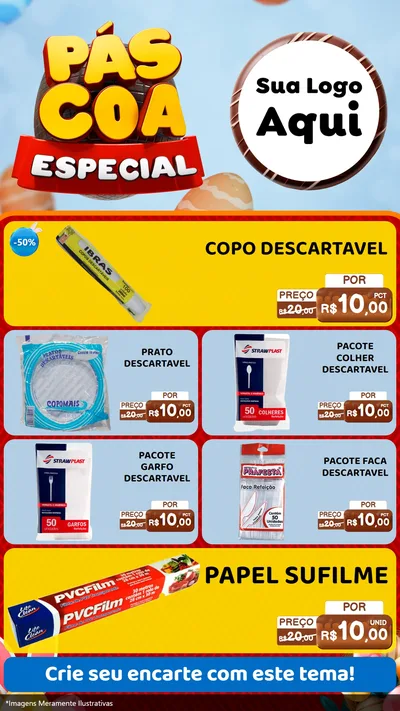 Modelo de TV para TV Vertical com o tema Páscoa Especial para Embalagens