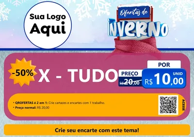 Modelo de Cartaz para Cartaz A4 Horizontal com o tema Ofertas de Inverno para Hamburgueria