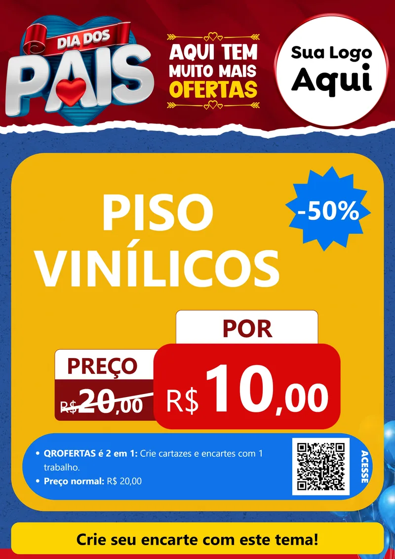 Modelo de Cartaz para Cartaz A4 Vertical com o tema Dia dos Pais para Material para Construção