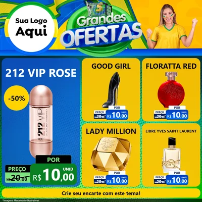 Modelo de Rede Social para Feed Facebook com o tema Grandes Ofertas para Perfumes