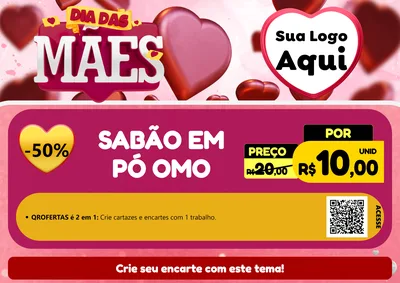 Modelo de Cartaz para Cartaz A4 Horizontal com o tema Dia Das Mães para Produtos de Limpeza