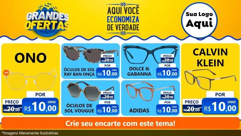 Modelo de TV para TV Horizontal com o tema Grandes Ofertas para Óticas