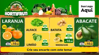Modelo de TV para TV Horizontal com o tema Sexta e Sábado do Hortifruti para Hortifrúti