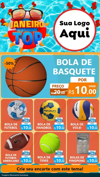 Modelo de Rede Social para Stories com o tema Janeiro Top para Artigos Esportivos
