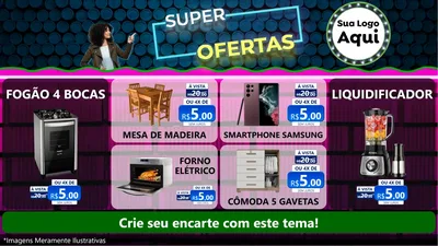 Modelo de TV para TV Horizontal com o tema Super Ofertas para Móveis e Eletro