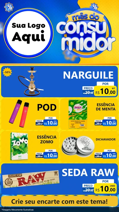 Modelo de TV para TV Vertical com o tema Mês do Consumidor para Tabacaria