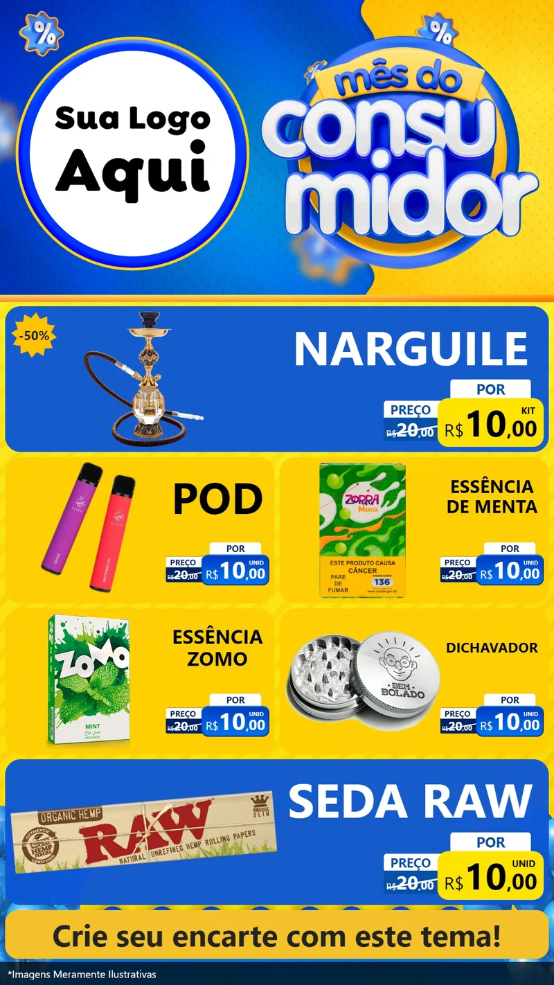 Modelo de TV para TV Vertical com o tema Mês do Consumidor para Tabacaria