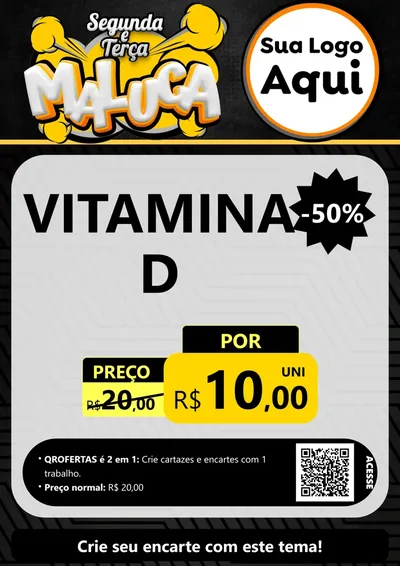 Modelo de Cartaz para Cartaz A4 Vertical com o tema Segunda e Terça Maluca para Farmácia