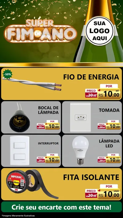 Modelo de TV para TV Vertical com o tema Super Fim de Ano para Materiais Elétricos