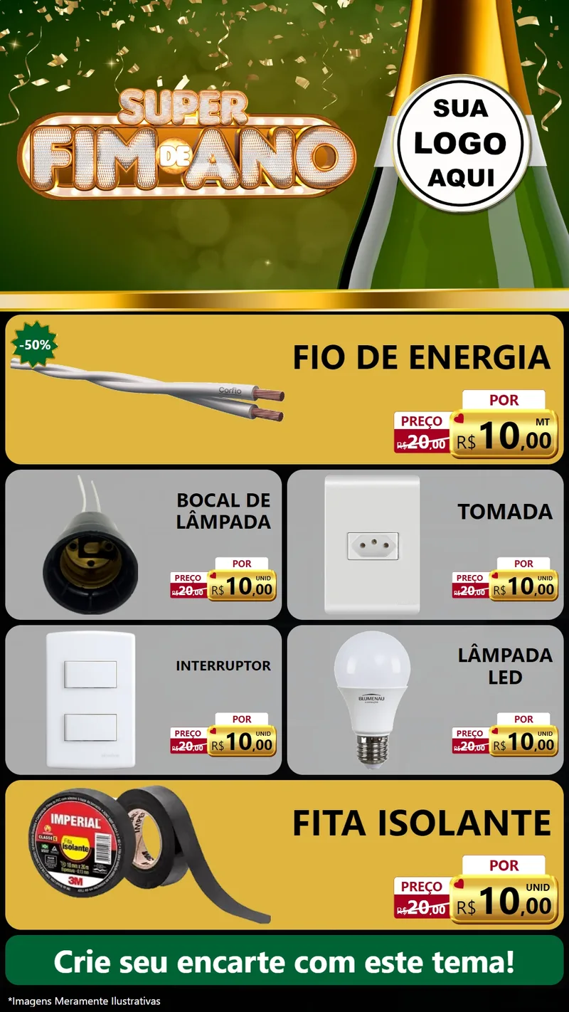 Modelo de TV para TV Vertical com o tema Super Fim de Ano para Materiais Elétricos