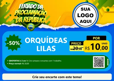 Modelo de Cartaz para Cartaz A4 Horizontal com o tema Feriado da Proclamação da República para Floricultura e jardim