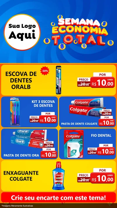 Modelo de TV para TV Vertical com o tema Semana Economia Total para Higiene Pessoal